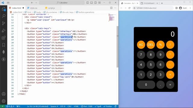 How To Create a Calculator Using HTML CSS & JavaScript | Simple Calculator in JavaScript смотреть онлайн