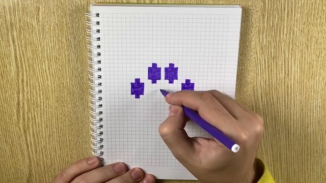 Как нарисовать след | Маленькие лёгкие рисунки по клеточкам для срисовки смотреть онлайн