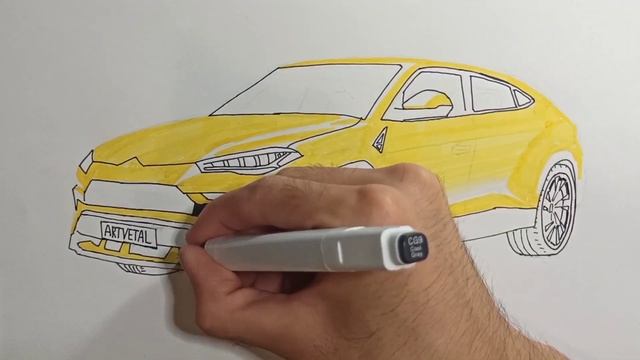 Как нарисовать ЛАМБОРГИНИ УРУС - LAMBORGHINI URUS смотреть онлайн