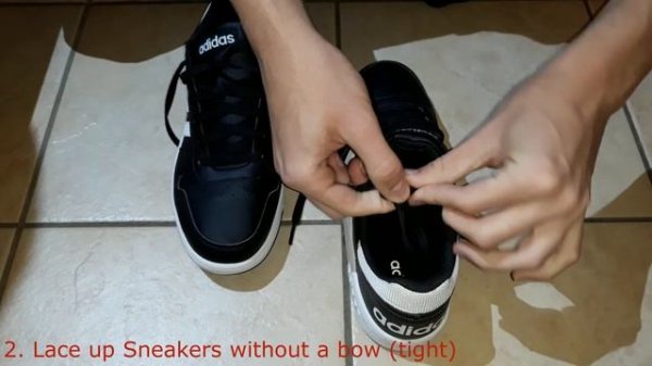 How to lace your Sneakers without a bow (Adidas HOOPS 2.0 low)