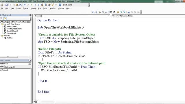 Excel VBA Basics: FSO OpenThe Workbook IfExists In The Path || VBA Basics || File System Object смотреть онлайн