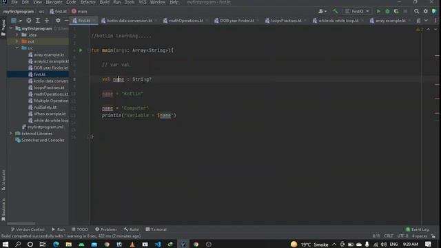 Kotlin - Variables Var & Val and Data Types Tutorial | Get User Input in kotlin | AjjuVirus #3 смотреть онлайн