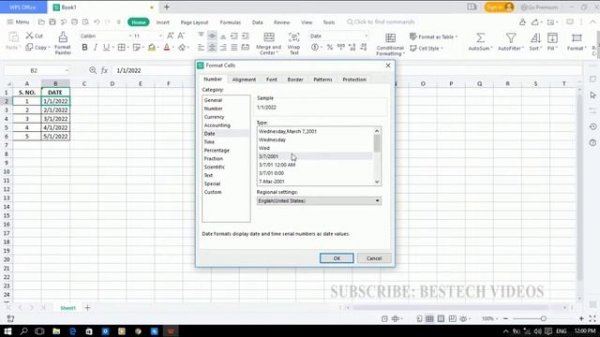 HOW TO CHANGE DATE FORMAT IN WPS OFFICE