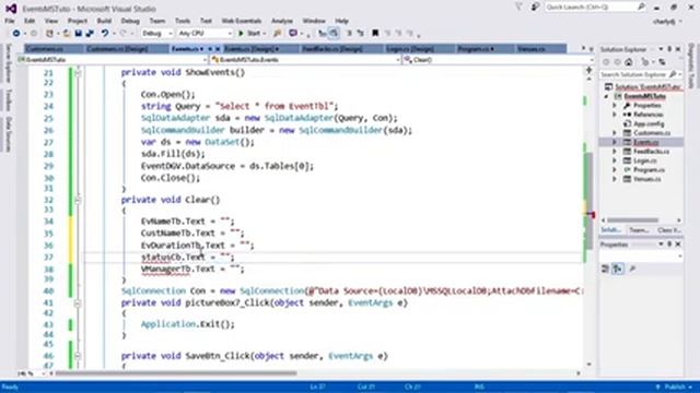 Events Management System Using C#.Net and SQL Server смотреть онлайн