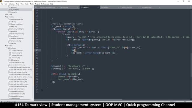 #154 to mark view | Student management system in PHP | OOP MVC | Quick programming tutorial смотреть онлайн