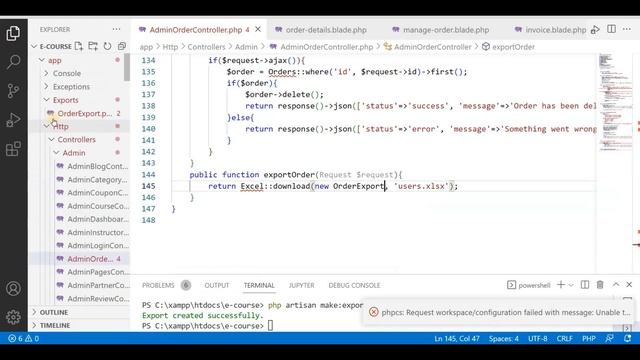 Download in excel format in Laravel with column Heading Name | Export Multiple Tables in Excel Hind смотреть онлайн
