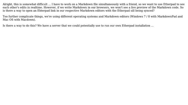 Edit Etherpad in Markdown Editor? смотреть онлайн