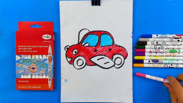 Рисуем ЛЕТАЮЩУЮ МАШИНУ - как нарисовать машинку смотреть онлайн