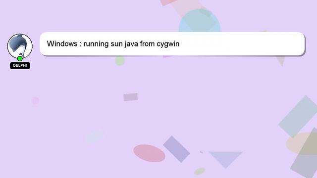 Windows : running sun java from cygwin смотреть онлайн