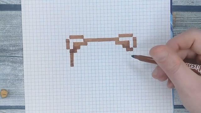 Как нарисовать по клеточкам - прикольную МОРДОЧКУ МЕДВЕДЯ / Рисунки по клеточкам милые животные смотреть онлайн