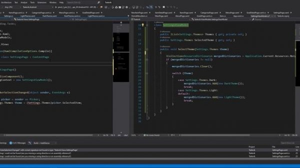 Xamarin Forms 13 – Настройки: MVVM, cмена темы, Properties