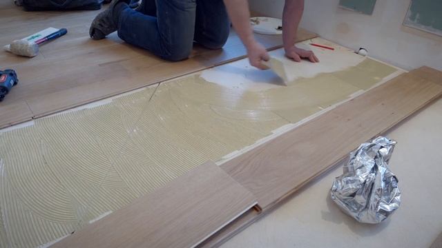 Укладка инженерной доски на фанеру. смотреть онлайн