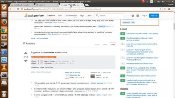 Laravel 5.4 error - file_put_contents(cache services.php) failed to open stream. Permission denied