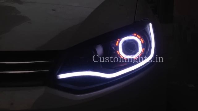 Volkswagen Polo Projector Head lamps and DRL by Customlights.in смотреть онлайн
