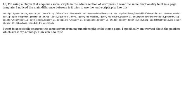 Wordpress: Load WP Admin scripts in a child theme functions file смотреть онлайн