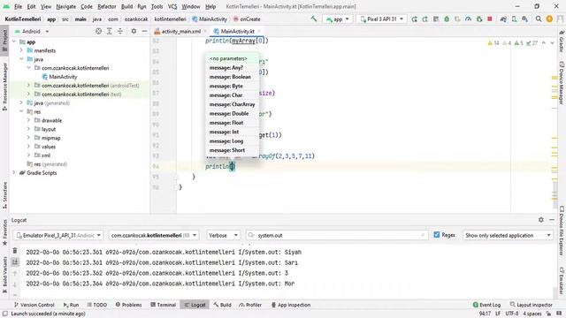 Android Mobil Programlama Dersleri Kotlin #6 Kotlin Array - Dizi смотреть онлайн