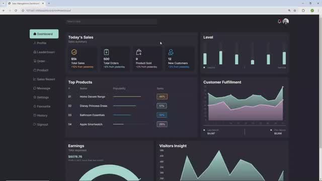 Responsive Admin dashboard Using HTML, CSS, and JavaScript ｜ Dark Mode смотреть онлайн