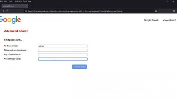 CS50’s Web Programming with Python and JavaScript - Project 0 (Google Search)