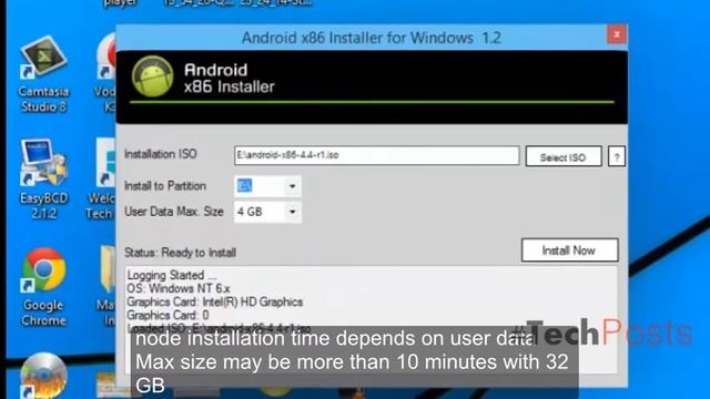 Install Android 4.4 Kitkat on Windows PC with Androidx86 Installer смотреть онлайн