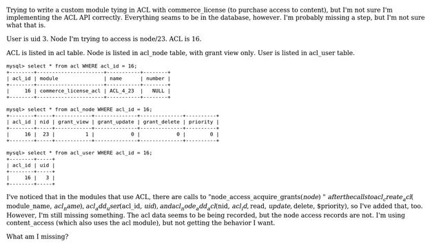 Drupal: ACL, Node, and User exists in DB, but still no access смотреть онлайн