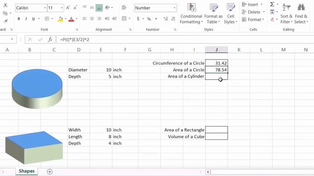 Area and Volume | Microsoft Excel 2013 смотреть онлайн