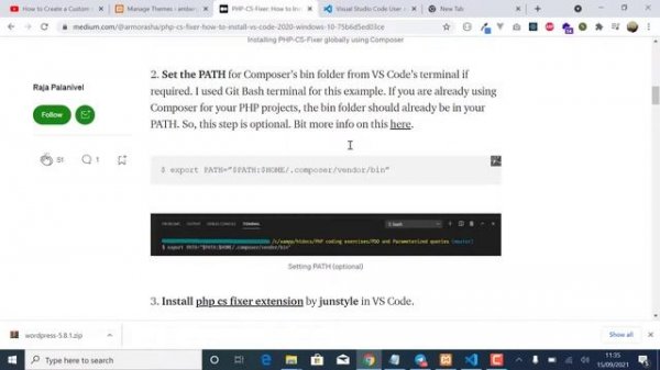 Installing and setting up PHP code formatter extension or php cs fixer on Visual Studio Code