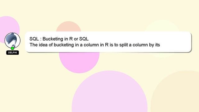 SQL : Bucketing in R or SQL смотреть онлайн