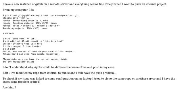 git clone OK but git push KO смотреть онлайн