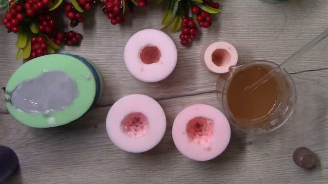 ♥ Зимний букет из мыла в кашпо с сухоцветами ♥ Снегирь , рябина, шишки смотреть онлайн