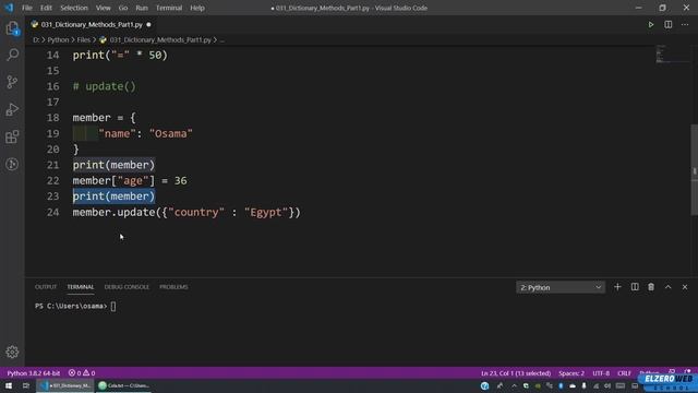 Learn Python in Arabic #031 - Dictionary Methods Part 1 смотреть онлайн