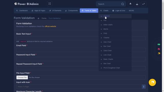 Power BI Bootstrap Admin Dashboard with LTR Dark Theme смотреть онлайн