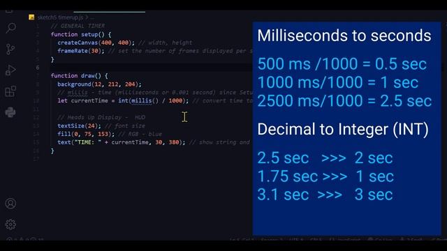 14b How to make a countdown timer p5.js смотреть онлайн
