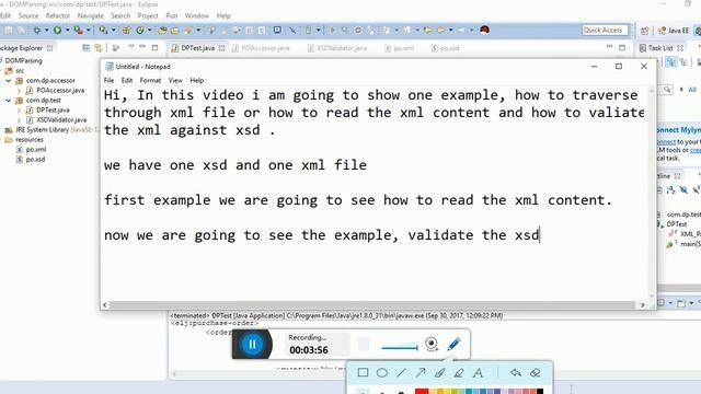JAX-P API - DOM Parser, Traversing and Validate XML With XSD смотреть онлайн