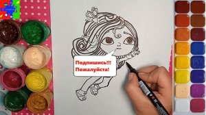Команда Флоры рисуем Лию из нового мультика. Раскраска для детей