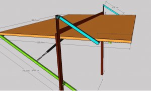 Подъёмно-поворотные ворота на четырех рычагах. Мои размеры.