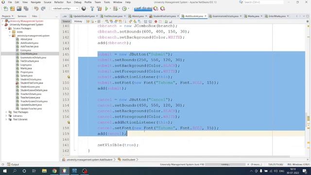 14/14 - University Management System | Java Project | Creating Student Fee Form Class | END смотреть онлайн