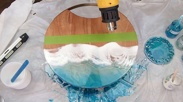 Epoxy Resin Ocean Waves on Serving Board смотреть онлайн