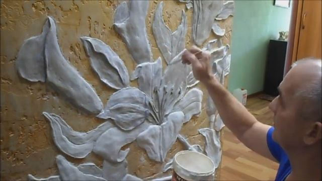 Барельеф на стене. Лепнина, цветы —27 01 2019 г смотреть онлайн