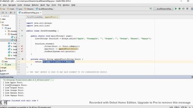JAVA 8 STREAMS MAP METHOD DEMO смотреть онлайн