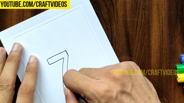 HOW TO DRAW 3D NUMBER 7 | WRITE 3D NUMBER 7 смотреть онлайн