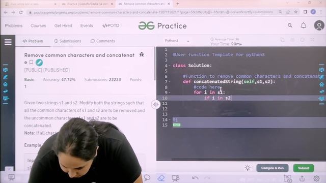 Remove common characters and concatenate | School Coding Problems | Avneet Kaur Saini смотреть онлайн