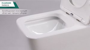 Безободковый унитаз-монолит SM9616 от бренда EvaGold