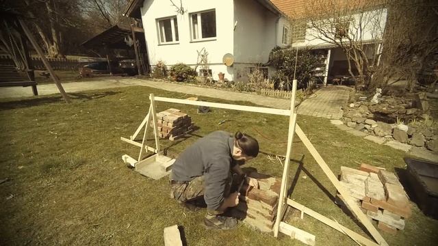 outdoorkitchen with 2 brick rocketstove fireplaces смотреть онлайн