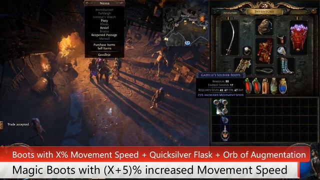 Magic Boots with (X+5)% increased Movement Speed Recipe PoE смотреть онлайн