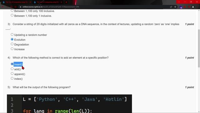 NPTEL The Joy of Computing using Python Week 3 Quiz Assignment Solutions | July 2022 | IIT Ropar смотреть онлайн