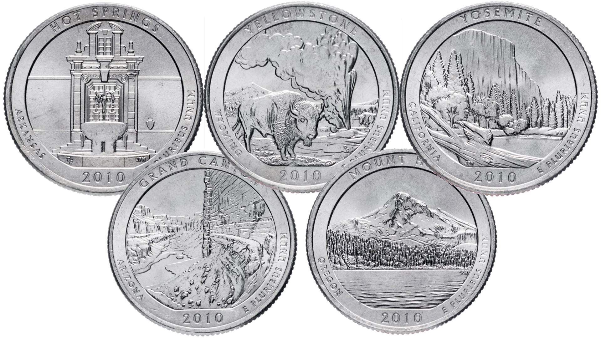 Монеты 25 центов из серии Прекрасная Америка выпуска 2010 года. смотреть онлайн