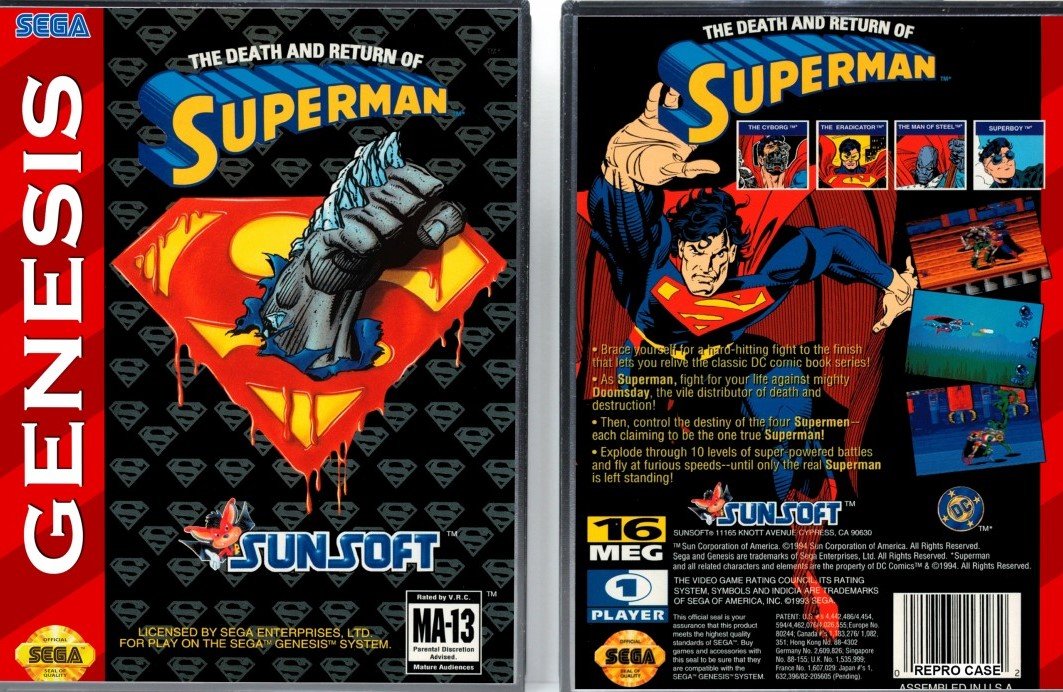 Sega Mega Drive 2 (Smd) 16-bit The Death and Return of Superman Полное прохождение