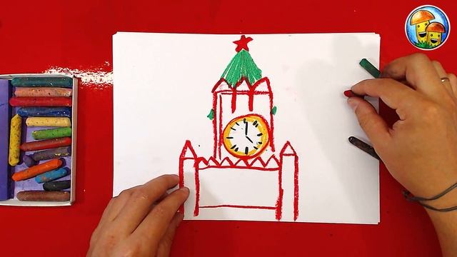 Как нарисовать МОСКОВСКИЙ КРЕМЛЬ для детей смотреть онлайн