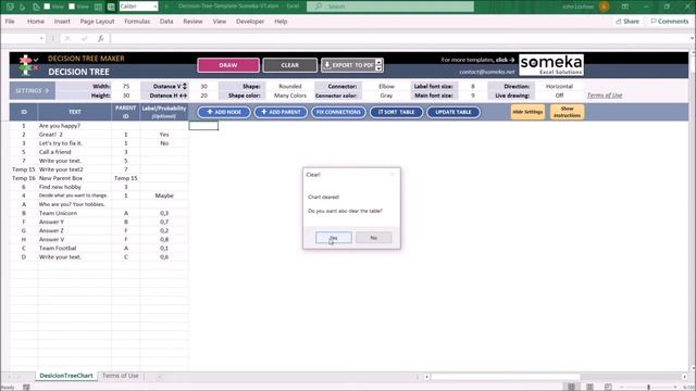 Decision Tree Template | Easily create a visualization of your decisions in Excel! смотреть онлайн