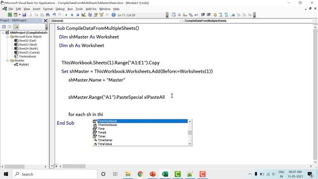 Compile Data From Multiple Sheets | VBA Projects in Hindi смотреть онлайн